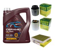 MANN Controllo Set 5L MANNOL Ceramic 5W-40 Per VW Polo 1.2 TSI Seat Ibiza