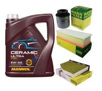 MANN Controllo Set 5L MANNOL Ceramic 5W-40 Per VW Touran 1.4 TSI Tiguan