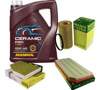 MANN Controllo Set 5L MANNOL Ceramic Pro 10W-40 Per Audi A3 Sportback 8PA S3