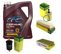 Mann Controllo Set 5L mannol Ceramica 5W-40 per Citroën C3 I 1.4i Bivalent