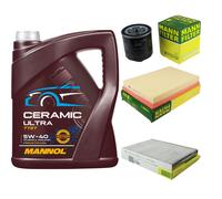 Mann Controllo Set 5L mannol Ceramica 5W-40 per Seat Leon 1.6 16V Toledo II
