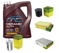Mann Controllo Set 5L mannol Ceramica 5W-40 per Volkswagen Golf IV 1.6