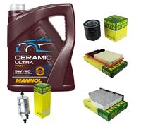 Mann Controllo Set 5L mannol Ceramica 5W-40 per VW Golf VI 1.4 Sedile Di