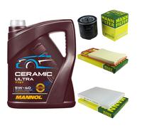 Mann Controllo Set 5L mannol Ceramica 5W-40 per VW Lupo 1.4 16V 1.6 Gti Pannello