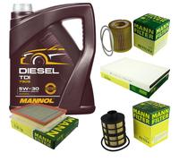 MANN Controllo Set 5L MANNOL Diesel TDI 5W-30 Per Opel Astra H Caravan 1.9