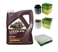 MANN Controllo Set 5L MANNOL LONG LIFE 504/507 5W-30 Per VW Polo 6R1 6C1 1.2