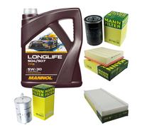 MANN Controllo Set 5L MANNOL LONGLIFE 504/507 5W-30 Per Audi A4 8D2 B5 1.6