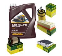 MANN Controllo Set 5L MANNOL LONGLIFE 504/507 5W-30 Per Audi Q3 8UB 8UG 2.0