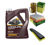 Mann Controllo Set 5L mannol Longlife 504/507 5W-30 per Bwm 3er E46