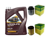 MANN Controllo set 5L MANNOL Longlife 504/507 5W-30 per VW Golf V 1 K 1 1.4