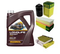 MANN Controllo set 5L MANNOL Longlife 504/507 5W-30 per VW Golf VI 5K1 2.0