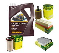 MANN Controllo set 5L MANNOL Longlife 504/507 5W-30 per VW Golf VI 5K1 2.0
