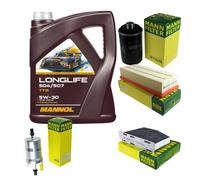 MANN Controllo set 5L MANNOL Longlife 504/507 5W-30 per VW Golf VI 5K1 2.0