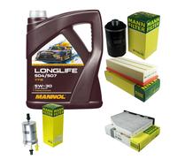 MANN Controllo set 5L MANNOL Longlife 504/507 5W-30 per VW Golf VI 5K1 2.0