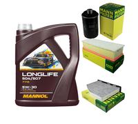 MANN Controllo Set 5L MANNOL LONGLIFE 504/507 5W-30 Per VW Golf VI 5K1 2.0
