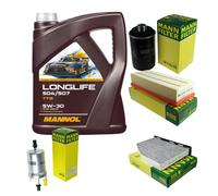 MANN Controllo set 5L MANNOL Longlife 504/507 5W-30 per VW Golf VI 5K1 2.0
