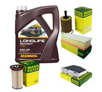 MANN Controllo Set 5L MANNOL LONGLIFE 504/507 5W-30 Per VW Golf VI 5K1 2.0