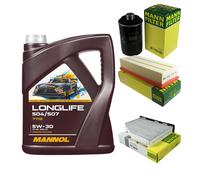 MANN Controllo set 5L MANNOL Longlife 504/507 5W-30 per VW Golf VI 5K1 2.0