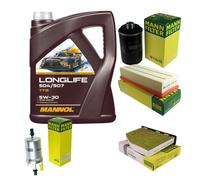 MANN Controllo set 5L MANNOL Longlife 504/507 5W-30 per VW Golf VI 5K1 2.0