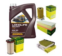 MANN Controllo Set 5L MANNOL LONGLIFE 504/507 5W-30 Per VW Golf VI 5K1 2.0