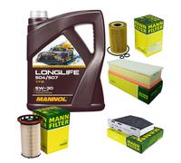 MANN Controllo set 5L MANNOL Longlife 504/507 5W-30 per VW Golf VI 5K1 2.0