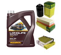 MANN Controllo set 5L MANNOL Longlife 504/507 5W-30 per VW Golf VI 5K1 2.0