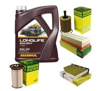 MANN Controllo Set 5L MANNOL LONGLIFE 504/507 5W-30 Per VW Golf VI 5K1 2.0