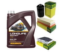 MANN Controllo Set 5L MANNOL LONGLIFE 504/507 5W-30 Per VW Golf VI 5K1 2.0