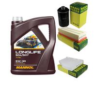 MANN Controllo set 5L MANNOL Longlife 504/507 5W-30 per VW Golf VI 5K1 2.0