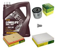 Mann Controllo Set 5L mannol Longlife 504/507 5W-30 per VW Seat Altea Polo 1.0