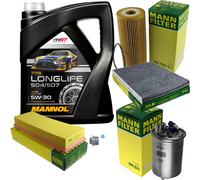 MANN Controllo Set 5L MANNOL Longlife 5W-30 per Seat Inca 1.9 D Cordoba
