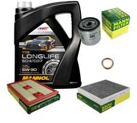 MANN Controllo Set 5L MANNOL Longlife 5W-30 per VW Polo 1.2 TSI 16V 1.4
