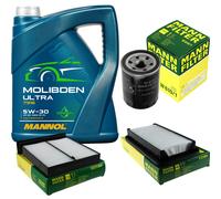 MANN Controllo Set 5L MANNOL Molibdeno Ultra 5W-30 Per Suzuki SX4 1.6 VVT