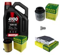 Mann Controllo Set 5L Motul 4100 Syn-Nergy Spec 10W40 per Audi A3 8P1 8PA