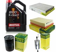Mann - Controllo Set 5L Motul 5W-30 8100 x-Pulire + per Seat Altea Cordoba