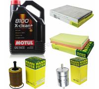 Mann - Controllo Set 5L Motul 5W-30 8100 x-Pulire + per Seat Altea Toledo