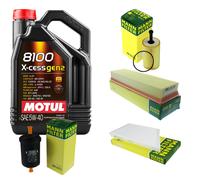 Mann Controllo Set 5L Motul 8100 x-Cess 5W-40 per Peugeot Specchio Braccio Corto