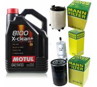 MANN Controllo Set 5L Motul 8100 X-CLEAN+ 5W-30 Per VW Golf V 1.6 Audi A3