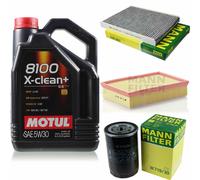 MANN Controllo Set 5L Motul 8100 X-CLEAN 5W-30 Per VW Polo Classic 75 1.6 100