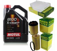 MANN Controllo set 5L Motul 8100 X-pulire+ 5W-30 per Audi A3 2.0 FSI VW EOS