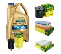 MANN Controllo Set 5L RAVENOL FDS 5W-30 per Dacia Duster