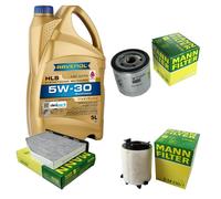 MANN Controllo Set 5L RAVENOL HLS 5W-30 per VW Jetta IV 1.2 TSI Kit Olio