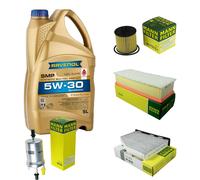 MANN Controllo Set 5L RAVENOL SMP 5W-30 per VW Touran 1.4 TSI Golf Plus