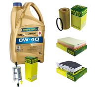 MANN Controllo Set 5L RAVENOL SSL 0W-40 per Audi TT 2.0 TTS quattro