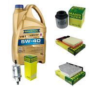 MANN Controllo Set 5L RAVENOL Turbo VST 5W-40 per VW Jetta IV 1.6