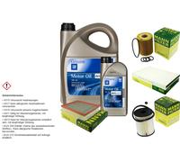 MANN Controllo Set 6 L GM Olio Motore DEXOS2 5W-30 Per Opel Astra H Caravan 1.7