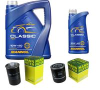 MANN Controllo Set 6 L MANNOL Classic 10W-40 per Audi Cabriolet 2.6 2.8 A6