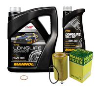 MANN Controllo Set 6 L MANNOL Longlife 5W-30 per Opel Frontera B 2.2 DTi