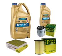 MANN Controllo Set 6 L RAVENOL FDS 5W-30 per Ford C-Max 2.0 1.8 Flexifuel