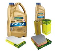 MANN Controllo Set 6 L RAVENOL SSL 0W-40 per BMW 5er Touring E61 520d E60
